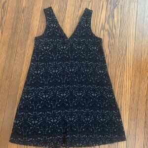 Glittery black silver swing party dress womens size S LOFT